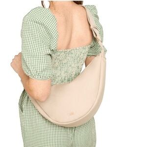 July Unisex Cotton Canvas Everyday Crescent Bag in Natural